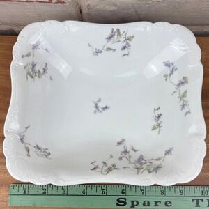 Antique Haviland & Co Limoges 1895 Violet Floral Rectangular Serving Dish France